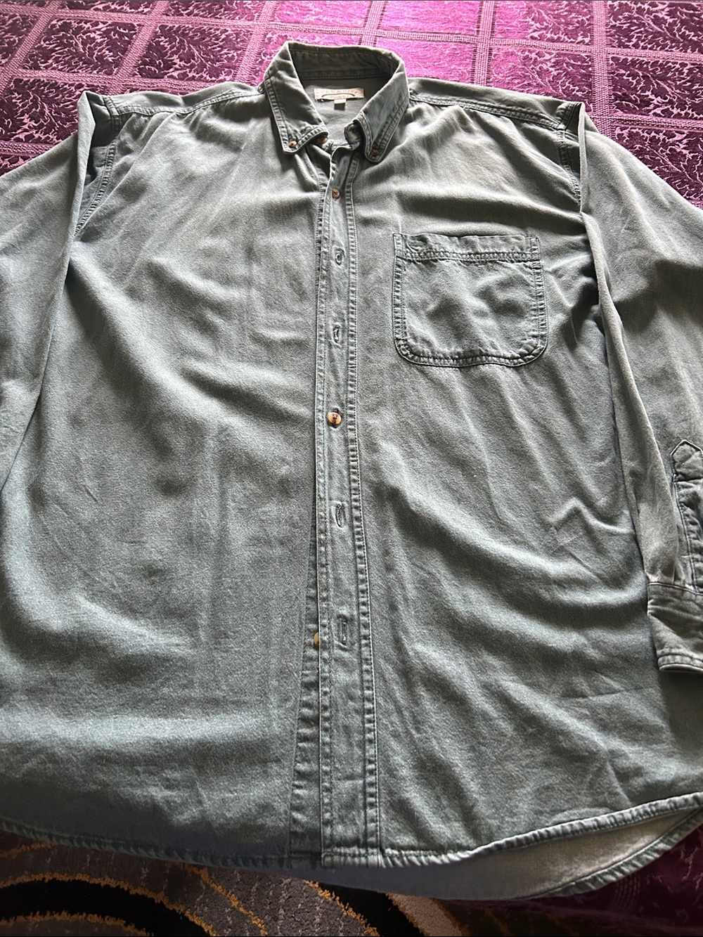 Men's Classic Button-Down Long-Sleeve Shirt - Light Green